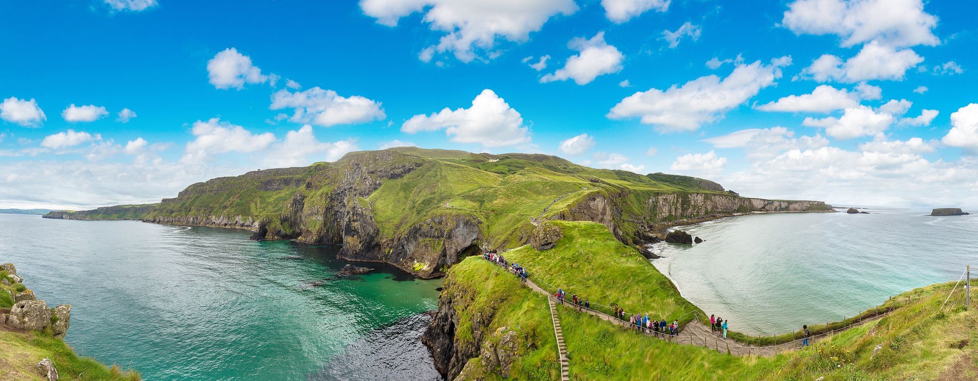 Carrick-a-Rede, Causeway Coast Route in a beautiful summer day, Northern Ireland, United Kingdom