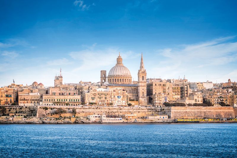 Valletta skyline with the St. Pauls Cathedral