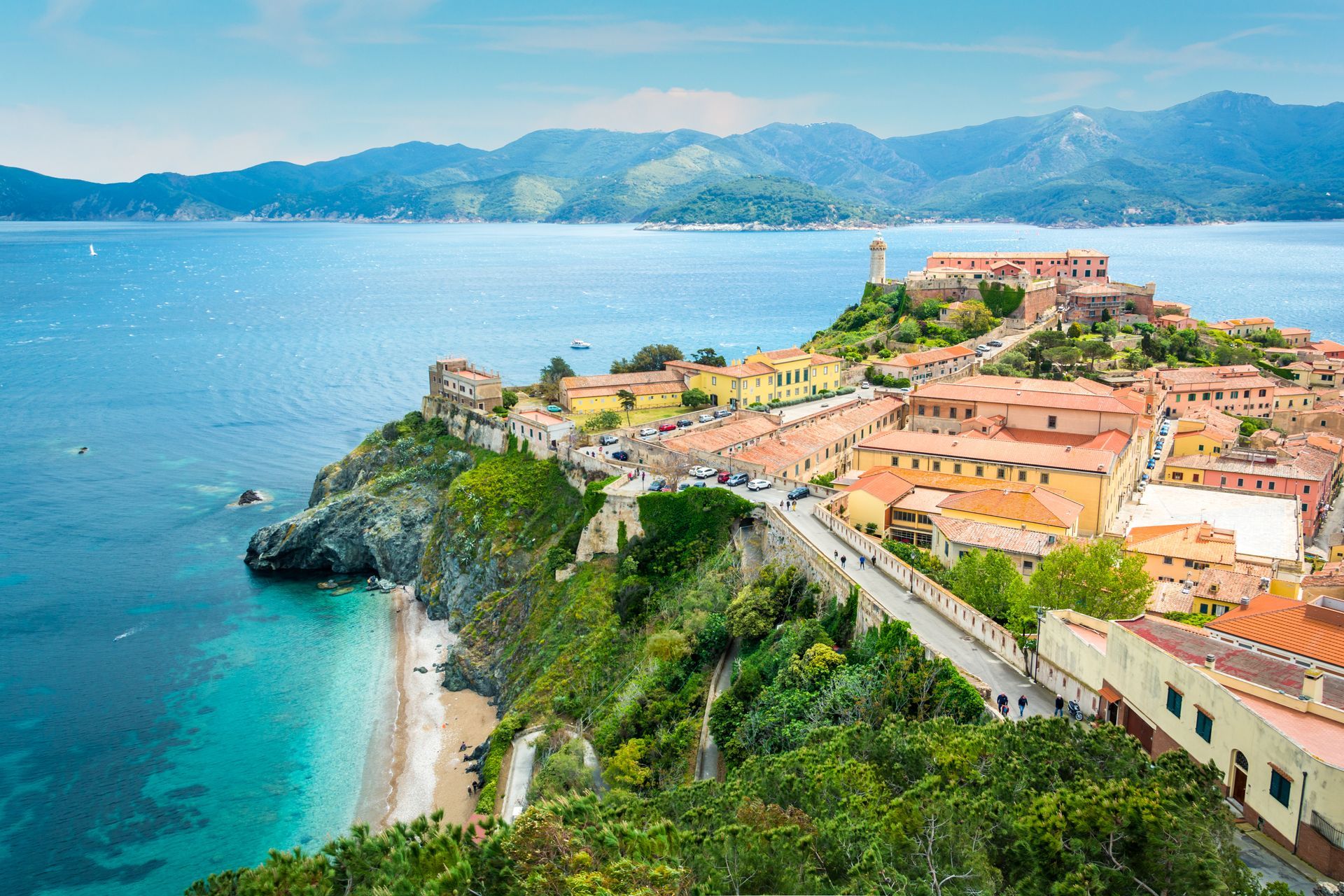 Portoferraio in Elba Island, view from the fortress walls, Tuscany, Italy
